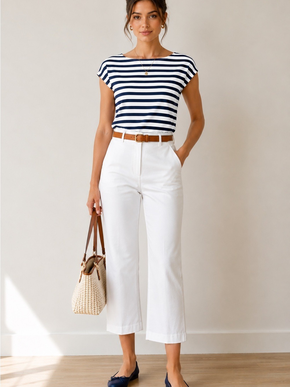 LOFT Outlet White High Rise Slim Wide Leg Crop Pants Size 2 NWT
